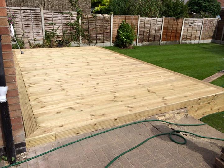 large decking area installed 4 by 7 meters garden re turfed if you require any